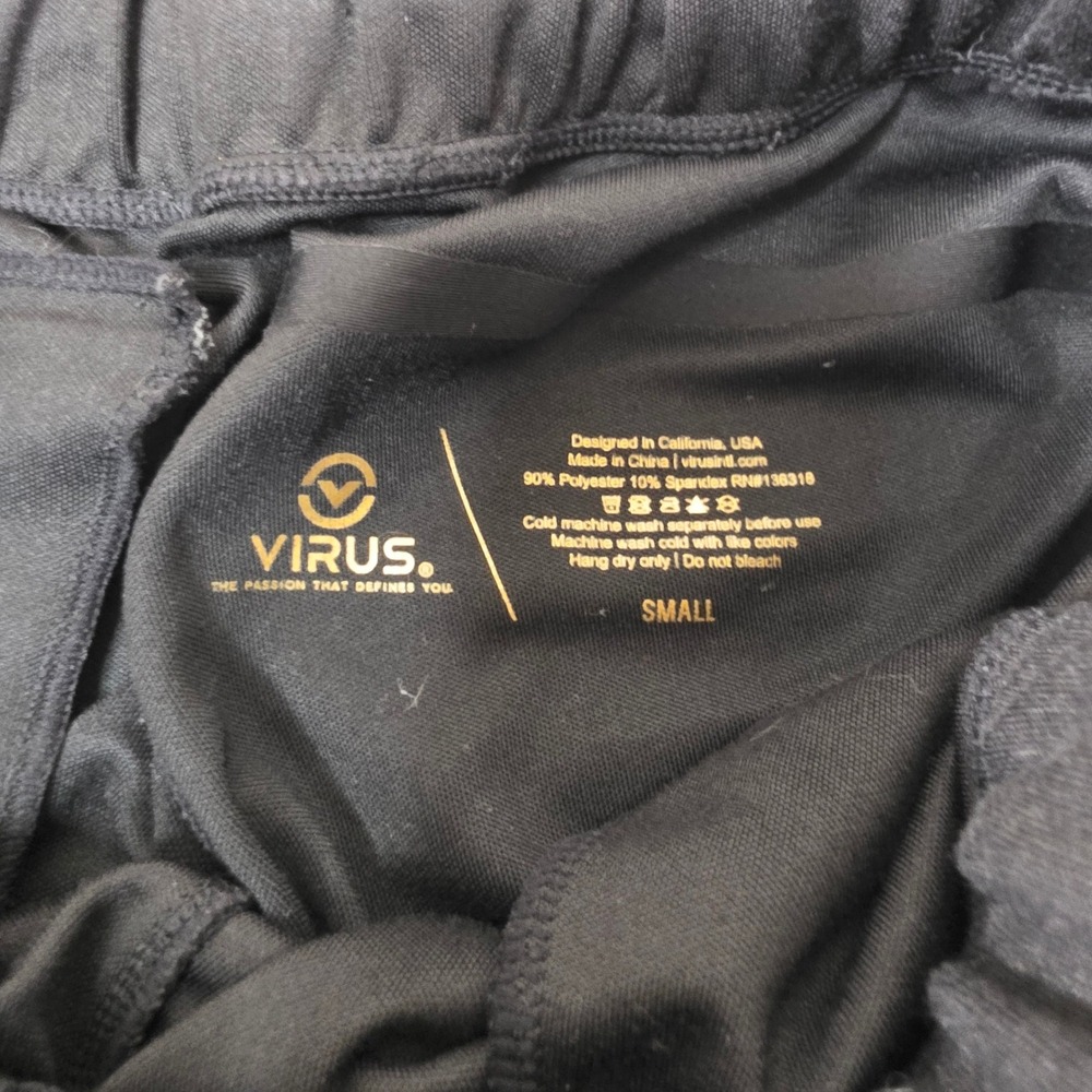 Virus Mens KL2 Active Joggers Black Gold Training Pants Small gym sweatpants - Picture 2 of 7